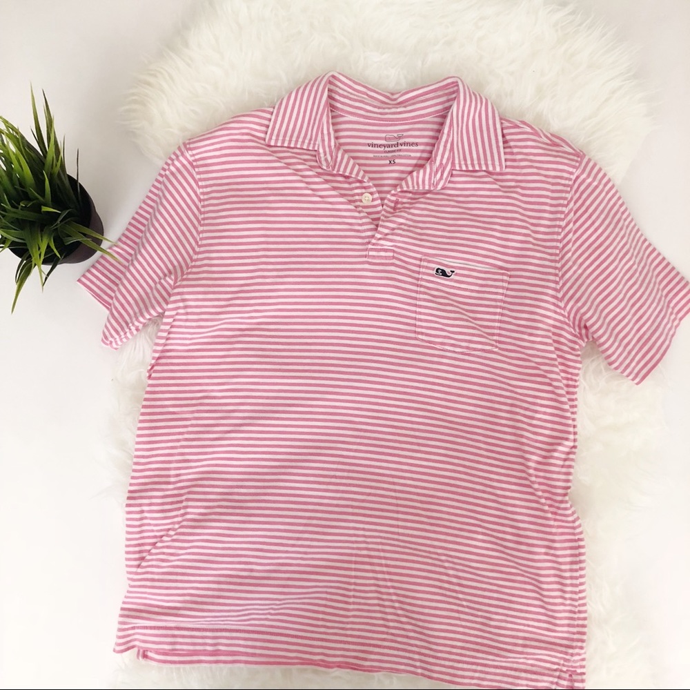 Vineyard Vines Pink Striped Polo XS